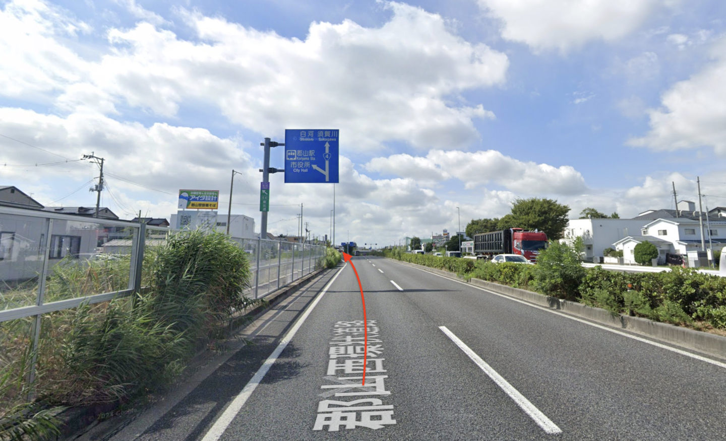 本宮・二本松方面の道のり